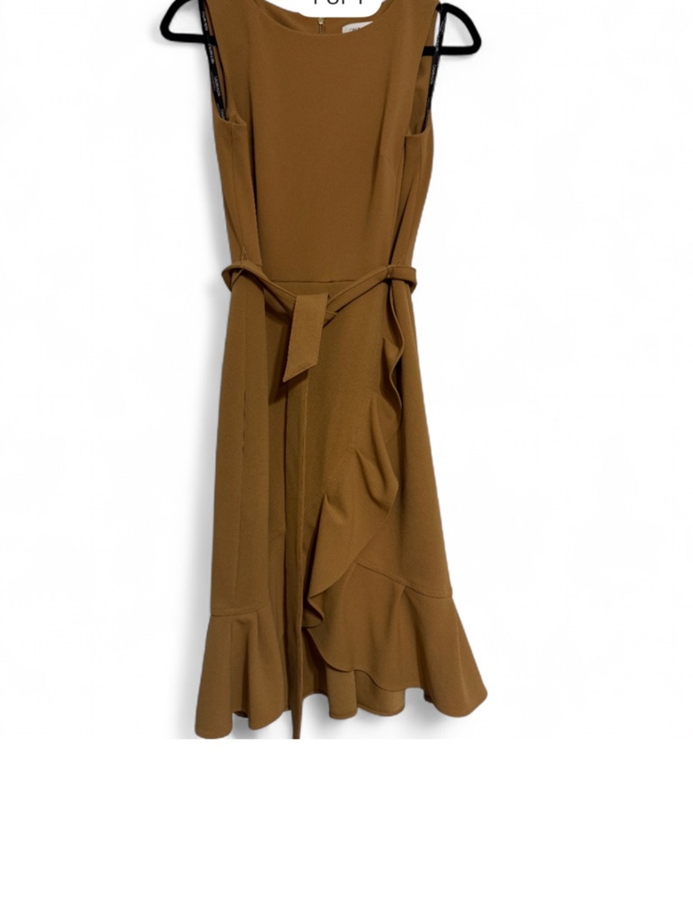 Calvin Klein Tan Ruffle Mini Dress
